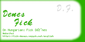 denes fick business card